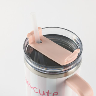 Be Cute termos sa slamčicom roze pruge 1,2l 