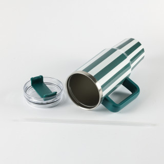 Be Cute termos sa slamčicom zelene pruge 1,2l 