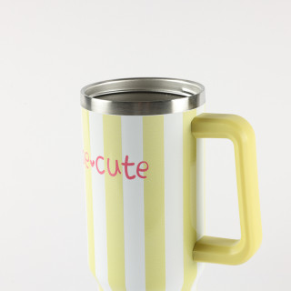 Be Cute termos sa slamčicom žute pruge 1,2l 