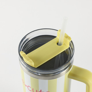 Be Cute termos sa slamčicom žute pruge 1,2l 