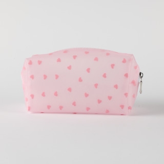 Be Cute prozirni neseser srca, roze 18x8x10cm 