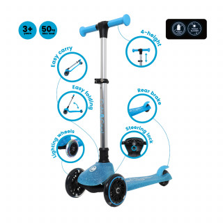 Cute&Cool svetleći sklopivi trotinet Galaxy Blue 