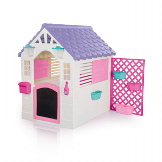 Dolu kućica sa ogradom, roze 