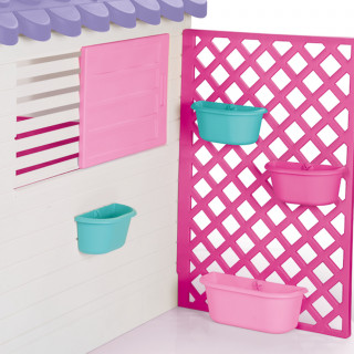 Dolu kućica sa ogradom, roze 