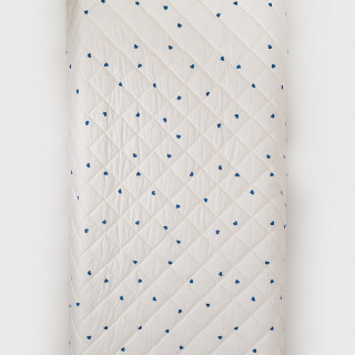 Stefan prekrivač dezen-frotir plavo srce, 200x200 