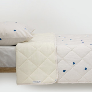 Stefan prekrivač dezen-frotir plavo srce, 140x200 