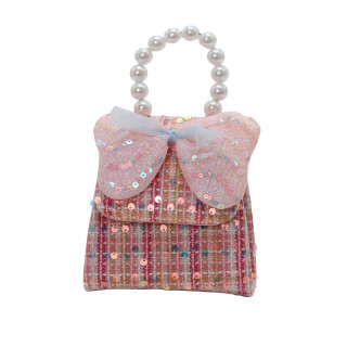 Lillo&Pippo torbica sa perlama i mašnom roze 