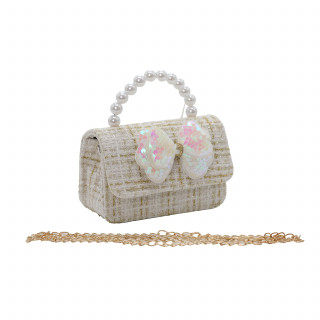 Lillo&Pippo torbica sa perlama i mašnom bež 