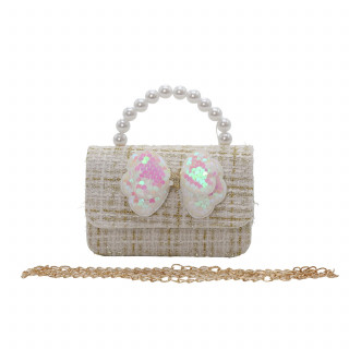 Lillo&Pippo torbica sa perlama i mašnom bež 