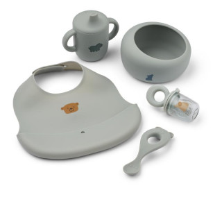 Liewood set za hranjenje 5pcs Mileah,Dove blue 