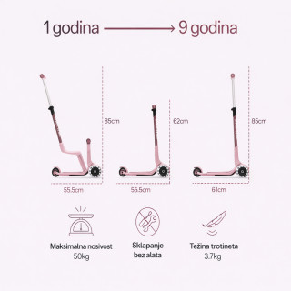 Smarttrike Xtend Mini trotinet 4u1 roze 