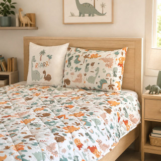 Baby Textil štep deka Dino družina, 140x200 cm 