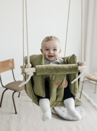 Bohome Classic Olive Green – sobna ljuljaška za bebe i decu 