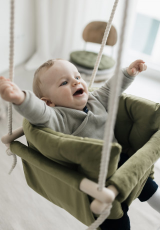 Bohome Classic Olive Green – sobna ljuljaška za bebe i decu 