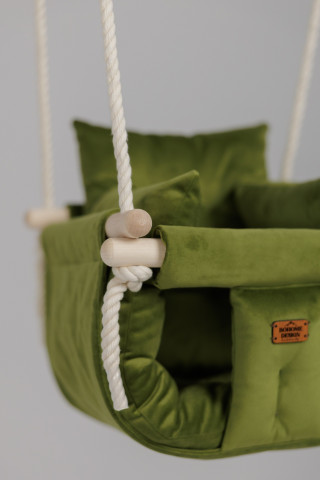 Bohome Classic Olive Green – sobna ljuljaška za bebe i decu 