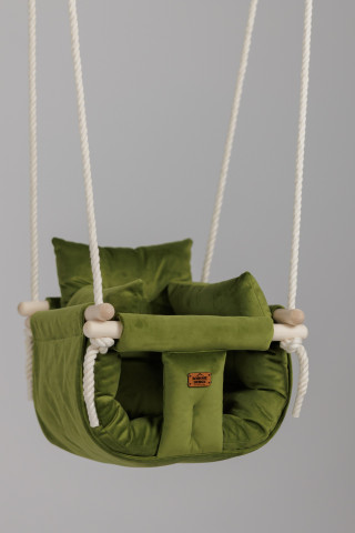 Bohome Classic Olive Green – sobna ljuljaška za bebe i decu 