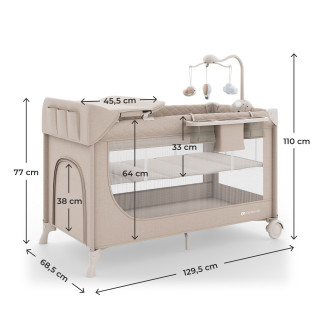 Kinderkraft prenosivi krevetac Leody Up 2u1 Beige 