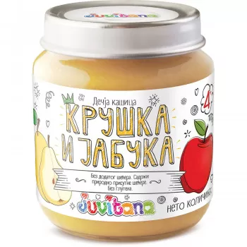 Juvitana kašica kruška i jabuka 128g 