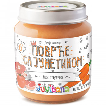 Juvitana kašica povrće sa junetinom 128g 