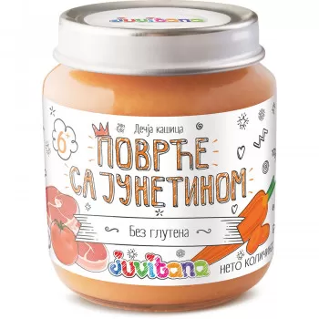Juvitana kašica povrće sa junetinom 128g 