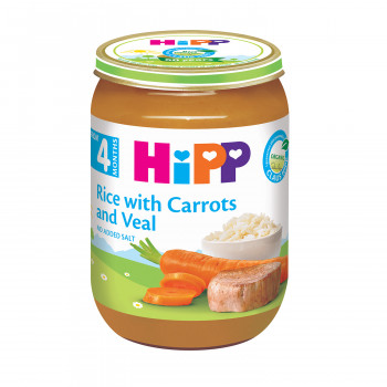 Hipp kašica šargarepa sa pirinčem i teletinom 190g 