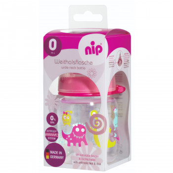 Nip PP flašica široki otvor 150ml, 0m+, devojčica 