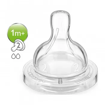 Avent silikonska cucla classic spor protok 1m+ 