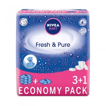 Nivea baby vlažne maramice fresh&pure 4x63kom 
