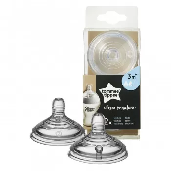 Tommee Tippee silikon cucla srednji prot 2kom 3m+ 