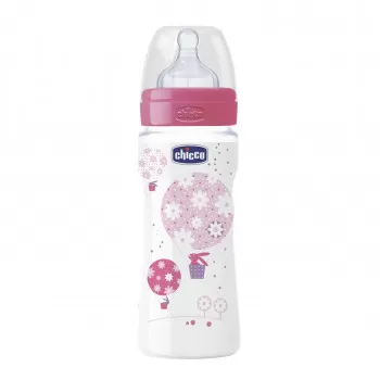 Chicco PP flašica Giotto 330ml sil. devojčice 4m+ 