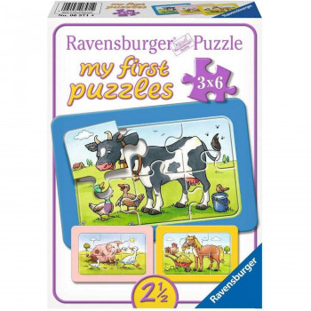 Ravensburger Moje prve puzle 3 u 1 krava prase kon 