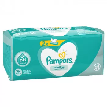 Pampers baby vlažne maramice sensitive 2x52kom 