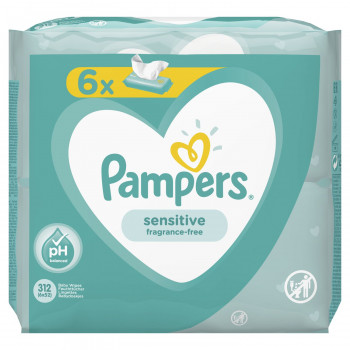 Pampers baby vlažne maramice sensitive 6x52kom 