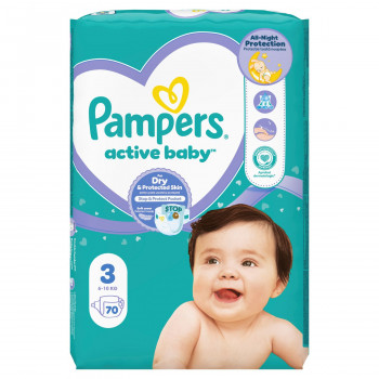 Pampers pelene active dry jpm vel.3  6-10 kg 70kom 
