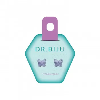 Dr.Biju minđuše 5.0mm ljubačaste leptir 