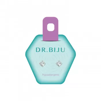 Dr.Biju minđuše 6.0mm providne kvadrat DSQ60C001 