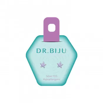 Dr.Biju minđuše 6.0mm lila zvezdica DST60S005 