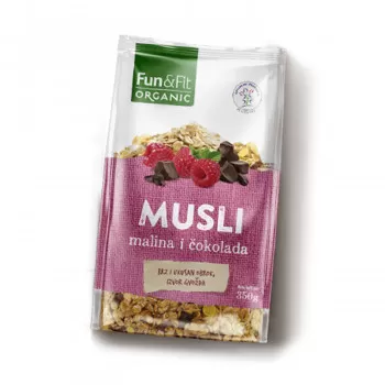 Fun&fit organik musli malina i čokolada 350g