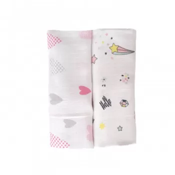 Baby Textil tetra pelena 2u1,muslin,80x90cm 
