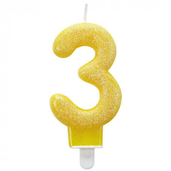 Svećica 3 Glitter 7.6cm 