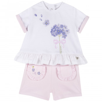 Chicco komplet 2/1(majica kr, šorts), devojčice