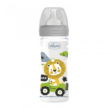 Chicco WB plastična flašica 250ml, silikon, siva 