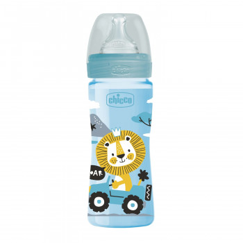 Chicco WB plastična flašica 250ml, silikon, plava 