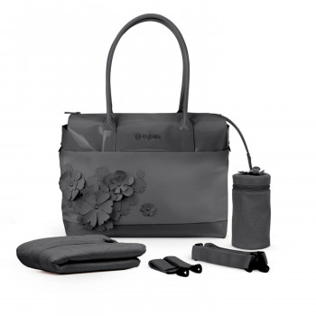 Cybex torba Simply flowers dark grey, siva 