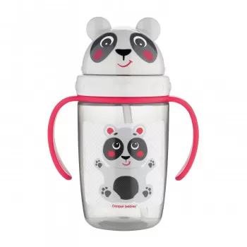 Canpol baby šolja sa slamčicom panda 400ml, 9m+ 