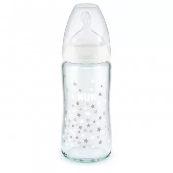 Nuk staklena flašica sa termo indikatorom 240ml 