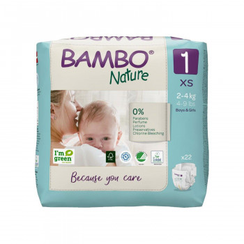 Bambo pelene  Nature Eco-Friendly 1, 2-4 kg 22 kom 