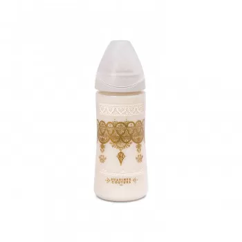 Suavinex flašica brzi protok 360ml, siva, 4m+ 