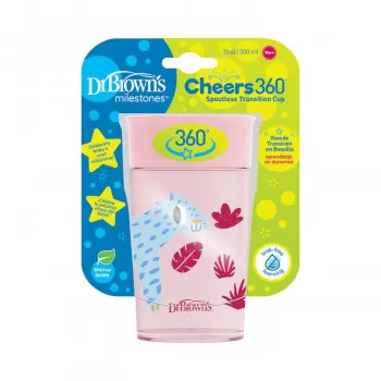 Dr. Browns šolja 360 stepeni 300ml roze 