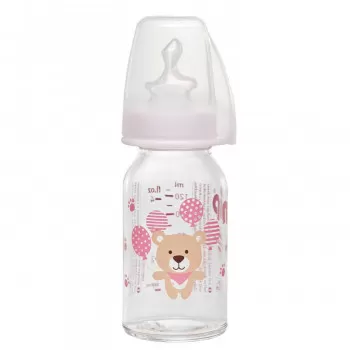 Nip staklena flašica 125ml sil.cucla 0m+,devojčica